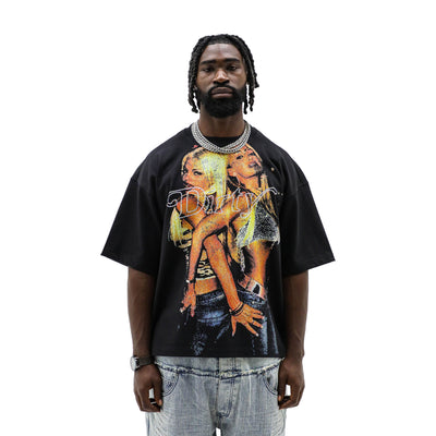 Black Dirty Girls T-shirt by Dirty Souf featuring bold graphic design on soft cotton fabric.
