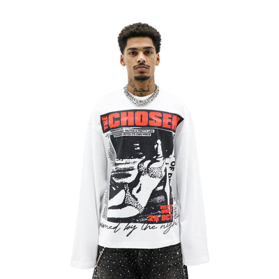HeightsDistrict The Chosen T-shirt featuring a stylish graphic design on a comfortable cotton fabric.
