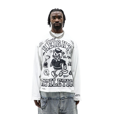 HeightsDistrict G.O.A.T. T-shirt featuring a graphic design, casual fit, and comfortable fabric in a stylish streetwear style.