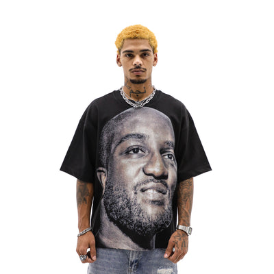 HeightsDistrict Virgil Staple T-shirt featuring a classic crew neck and graphic design on soft cotton fabric.