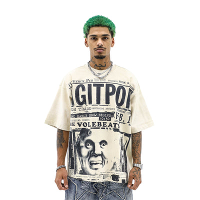 Public Relations VoleBeats T-shirt featuring a bold graphic design on a black cotton fabric.