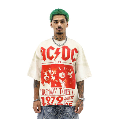 Hand dyed band T-shirt from HeightsDistrict featuring a vibrant, artistic design on a casual cotton tee.