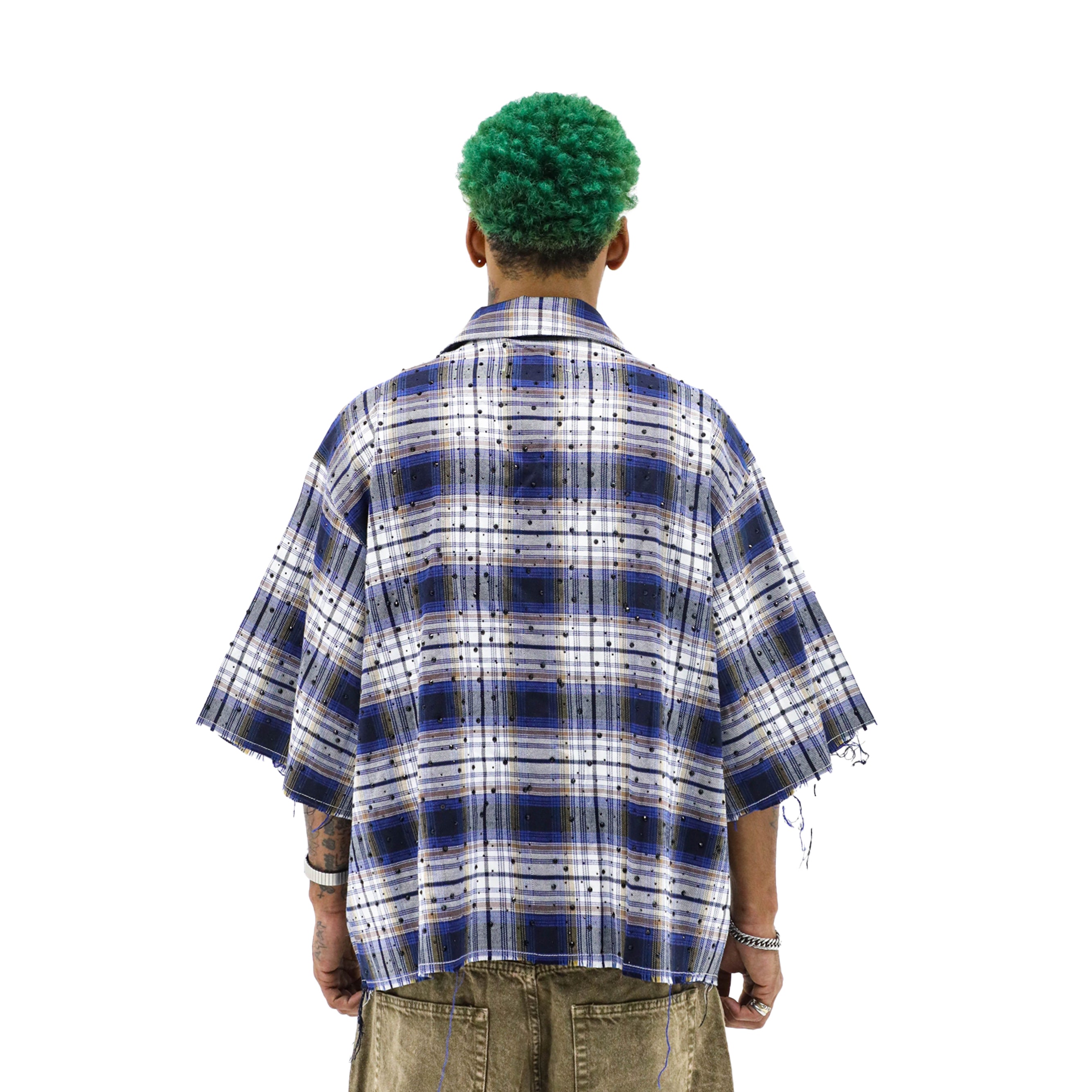 Rhinestone Flannel (Blue)