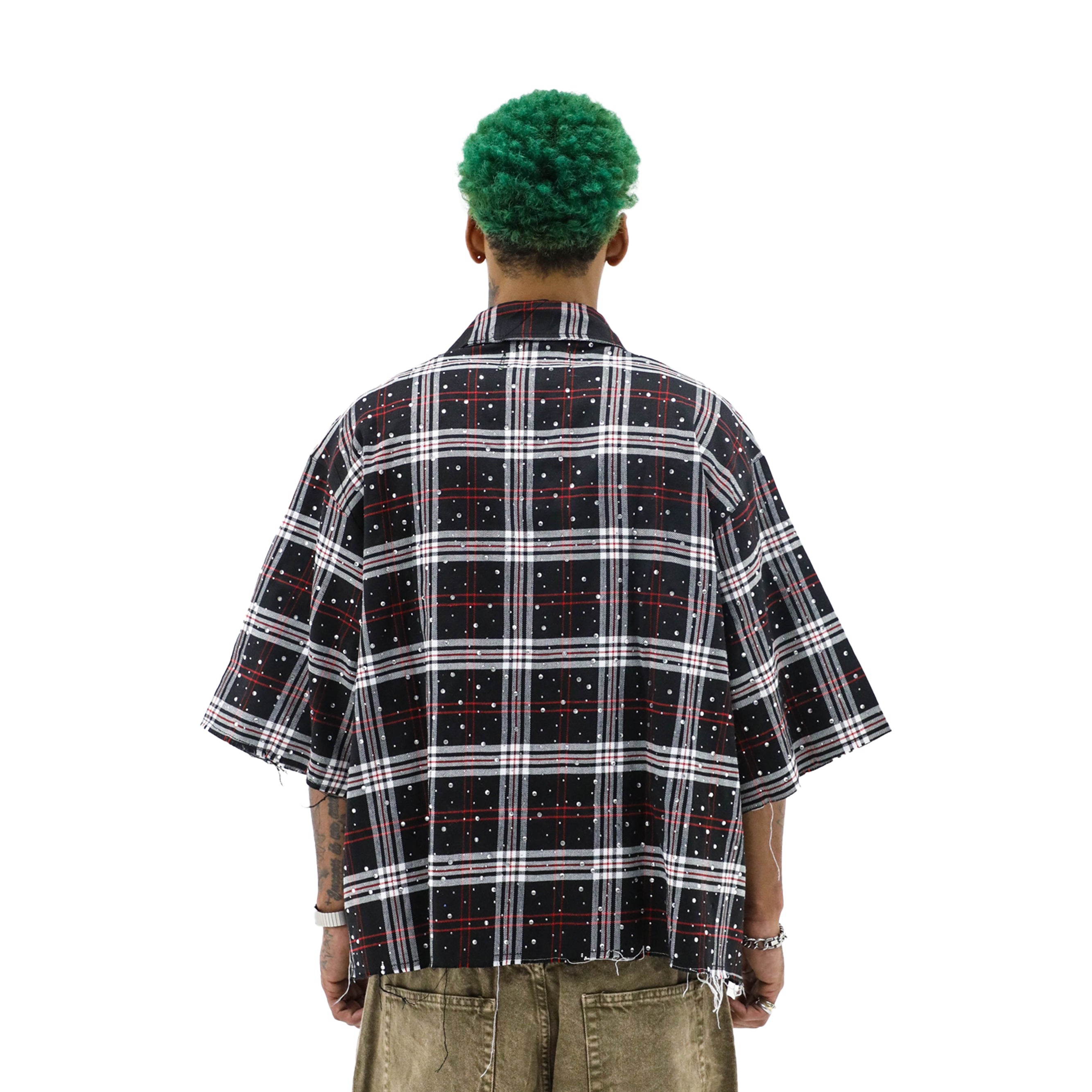 Rhinestone Flannel (Black)
