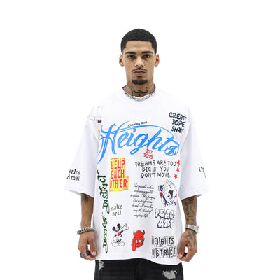 Black "Art Is Love" T-shirt by HeightsDistrict featuring a creative graphic design on the front.