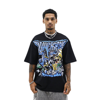 HeightsDistrict Mavericks Run T-Shirt in black, featuring a stylish graphic design on the front, casual and comfortable fit.