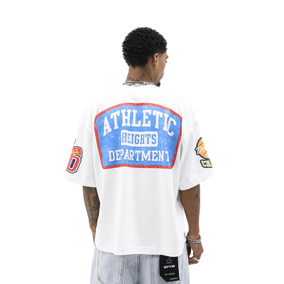 HeightsDistrict HD Varsity Tee T-shirt with varsity-style lettering and team-inspired design on a comfortable cotton fabric.