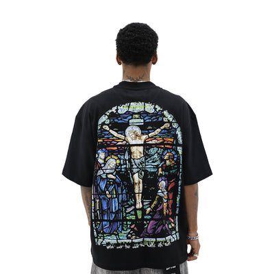 Saint Heights Hustle With Heart T-shirt featuring a bold graphic design and comfortable fit in soft fabric.