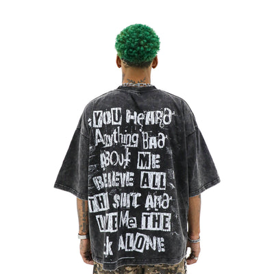 Black "F*CK OFF" T-shirt by HeightsDistrict featuring bold printed text on front, casual fit, and soft cotton fabric.