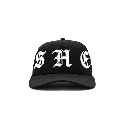 HeightsDistrict Crown LE Snapback headwear with a structured design and adjustable strap, featuring a stylish crown logo on the front.