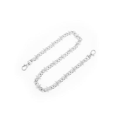 Shooting Star Wallet Chain by HeightsDistrict featuring a sleek metal chain with star-shaped design elements.