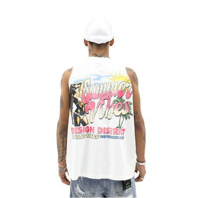 Beach Party T-shirt by HeightsDistrict featuring vibrant beach-themed graphics on a casual cotton tee.