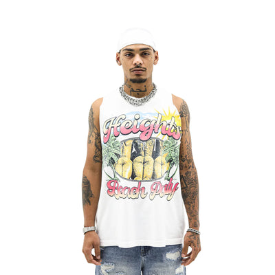 Beach Party T-shirt by HeightsDistrict featuring colorful beach scene and casual fit, ideal for summer and beach outings.