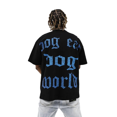 Heritage Classics Dog Eat Dog World T-shirt with bold graphic print, casual fit, and comfortable fabric.