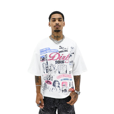 Black "No Money No Honey" T-shirt by Dirty Souf, featuring bold white text on the front, casual fit, and soft cotton fabric.