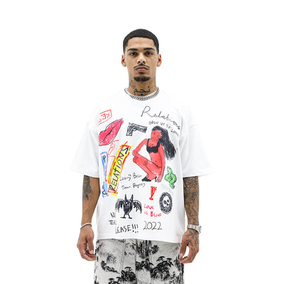 Love is Blind T-shirt by HeightsDistrict showing a stylish black cotton shirt with a minimalist design.