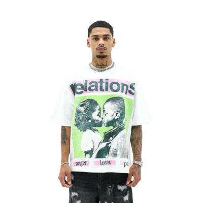 Love Anger Pain T-shirt by HeightsDistrict featuring bold graphic design on a comfortable cotton tee.