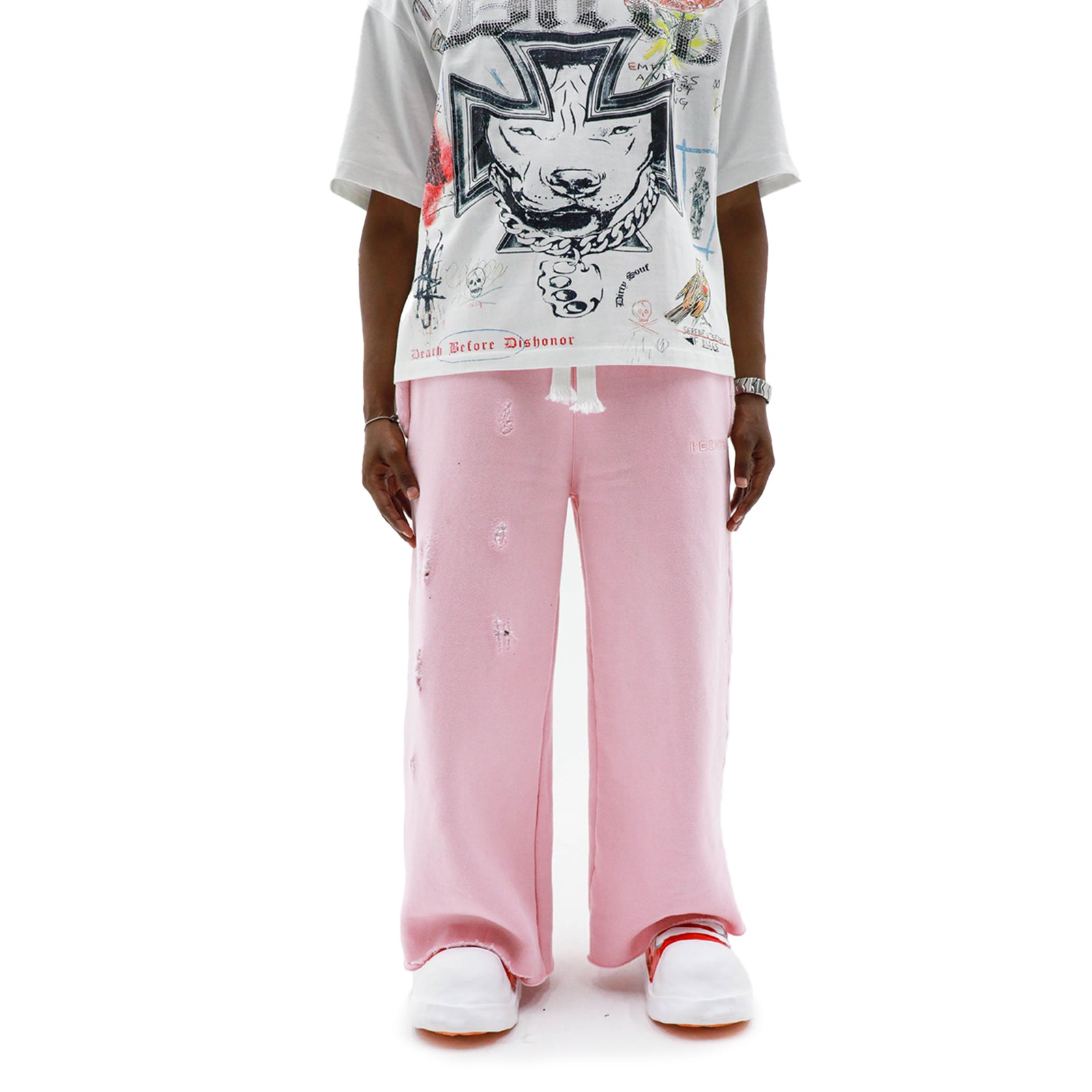 HeightsDistrict Essential Fleece Flares 2.0 pants in soft fleece fabric, shown in a relaxed fit with a stylish flare leg design.