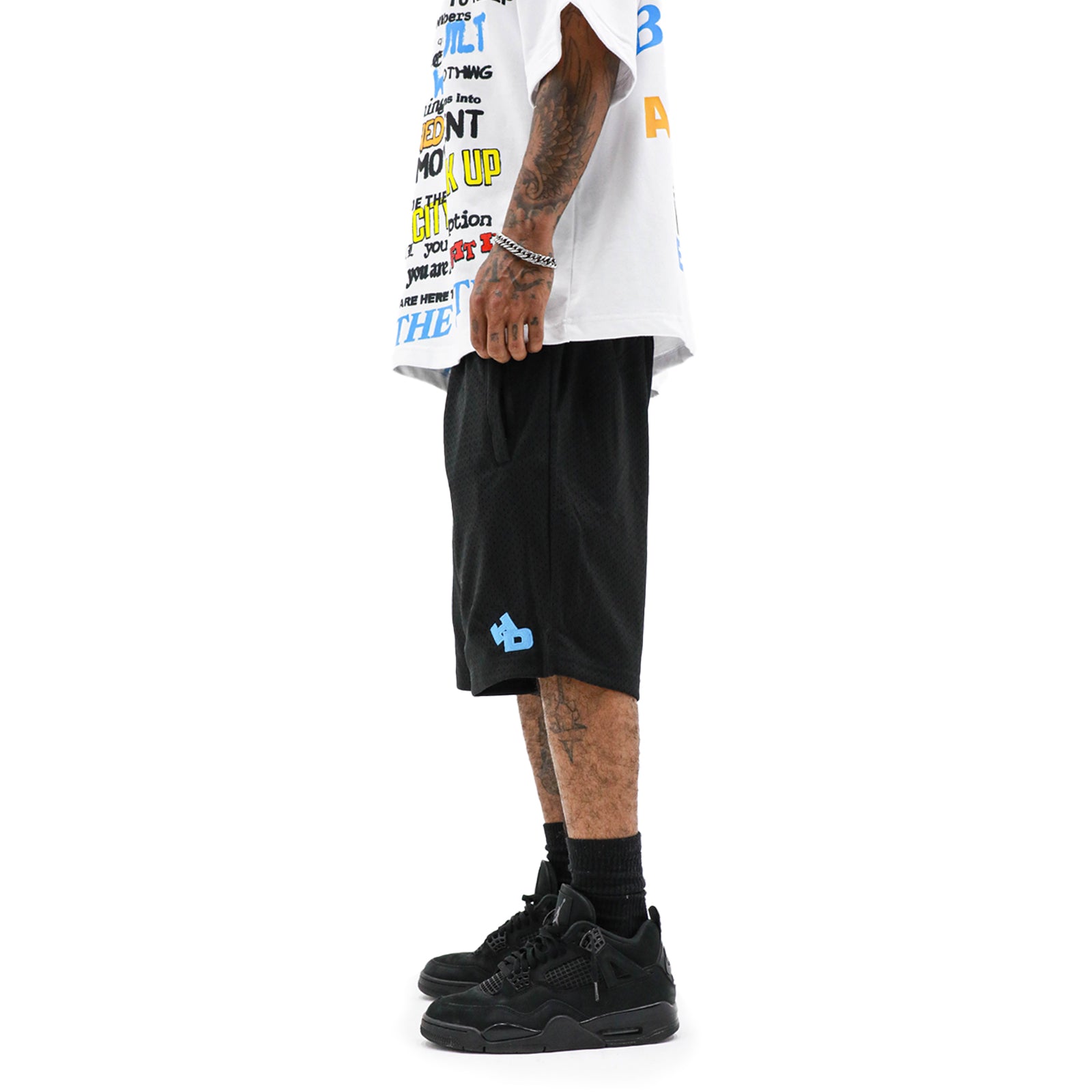 HeightsDistrict Heights HD uncut mesh shorts with breathable fabric and adjustable waistband, displayed on a model.