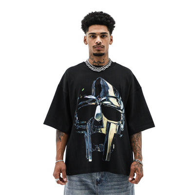 HeightsDistrict Doomsday T-shirt featuring a bold graphic design on black fabric, casual and comfortable for everyday wear.