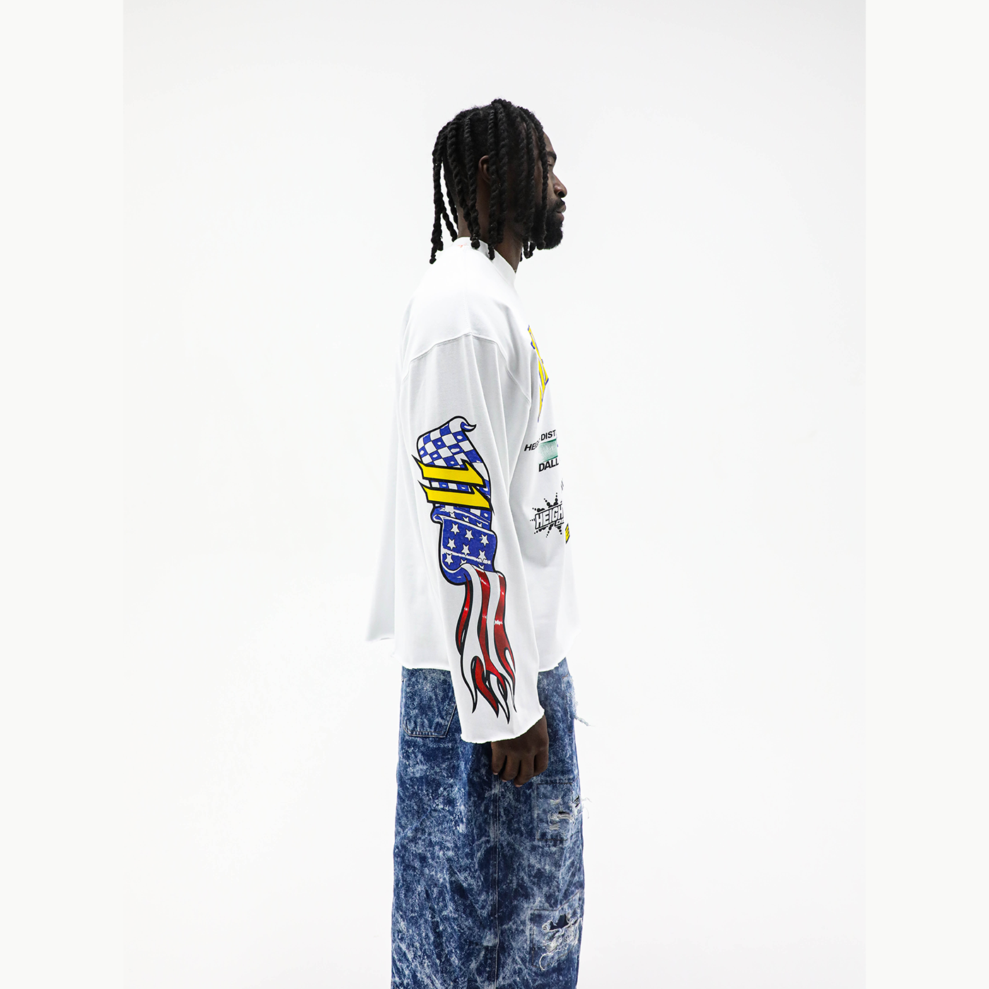 Heights Lives Forever white long sleeve back