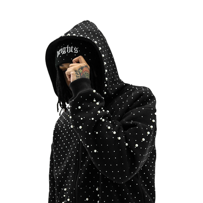 Pearl Stone Hoodie by HeightsDistrict featuring pearl embellishments on a casual, stylish hoodie for a trendy look.