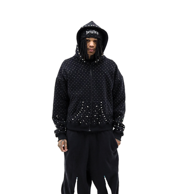 HeightsDistrict Pearl Stone Hoodie featuring pearl embellishments, soft fabric, and casual fit in a stylish, comfortable design.