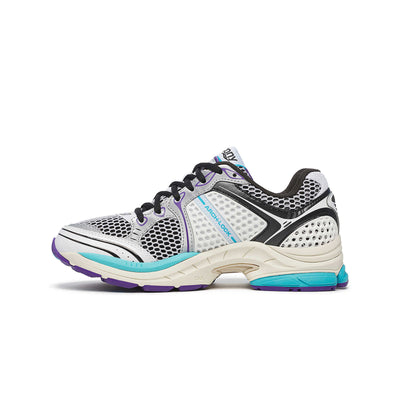 Saucony ProGrid Triumph 4 Galaxy running shoes in vibrant colors with cushioned sole and breathable mesh upper.