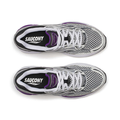 Saucony ProGrid Omni 9 running shoes featuring a cushioned sole and breathable mesh upper in a sleek design.