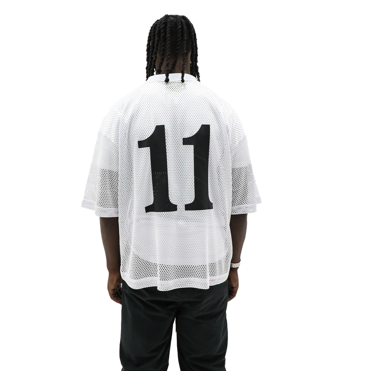 Racing Club white mesh jersey - back number graphic
