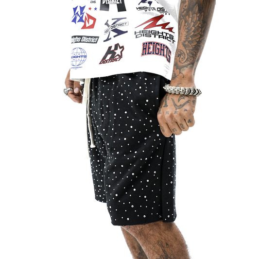 Rhinestones Raw Shorts
