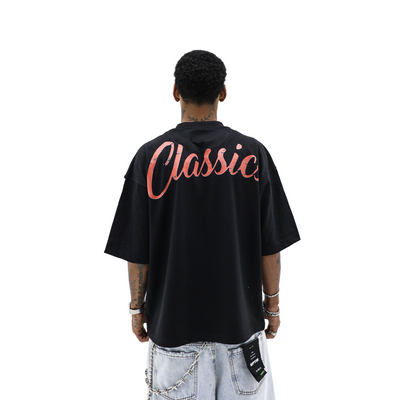 Black Dallas Texans T-shirt by HeightsDistrict featuring team logo and design on front, casual sportswear for fans.