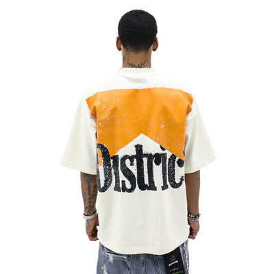 HeightsDistrict The District T-shirt featuring a stylish design, displayed on a plain background, showcasing its fit and fabric details.
