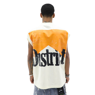 HeightsDistrict The District T-shirt featuring a stylish graphic design in black and white on soft cotton fabric.