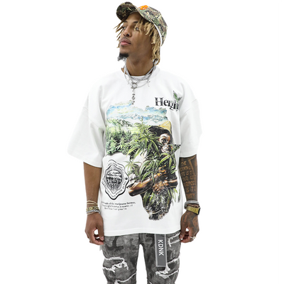 Heritage Classics Heights Weed Farm T-shirt featuring a graphic design of a weed farm scene on a casual cotton tee.