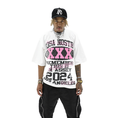 Cosa Nostra Asset Tee T-shirt featuring a graphic design on a black cotton fabric with a round neckline.