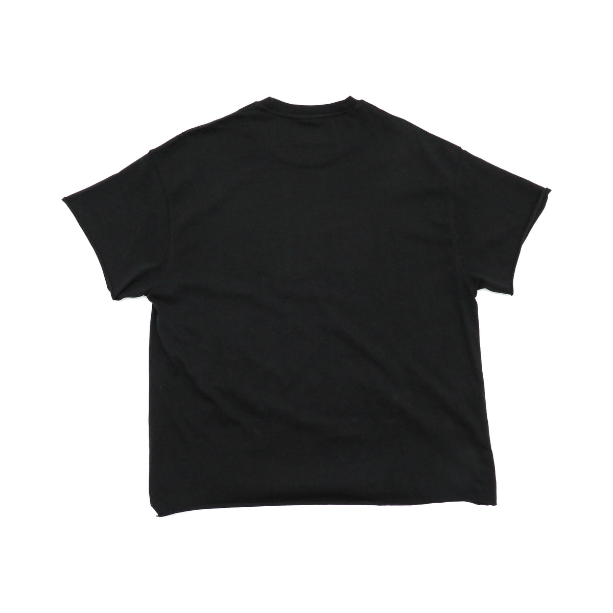belief transfer black back flat lay on white.