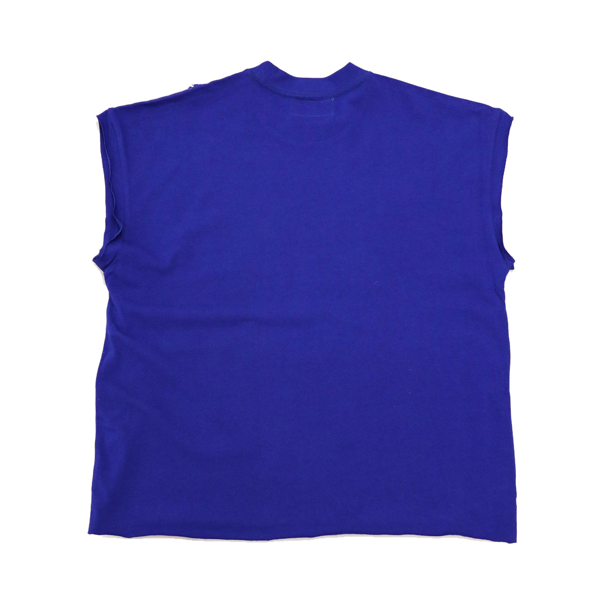 blue fest royal blue back flat lay on white.