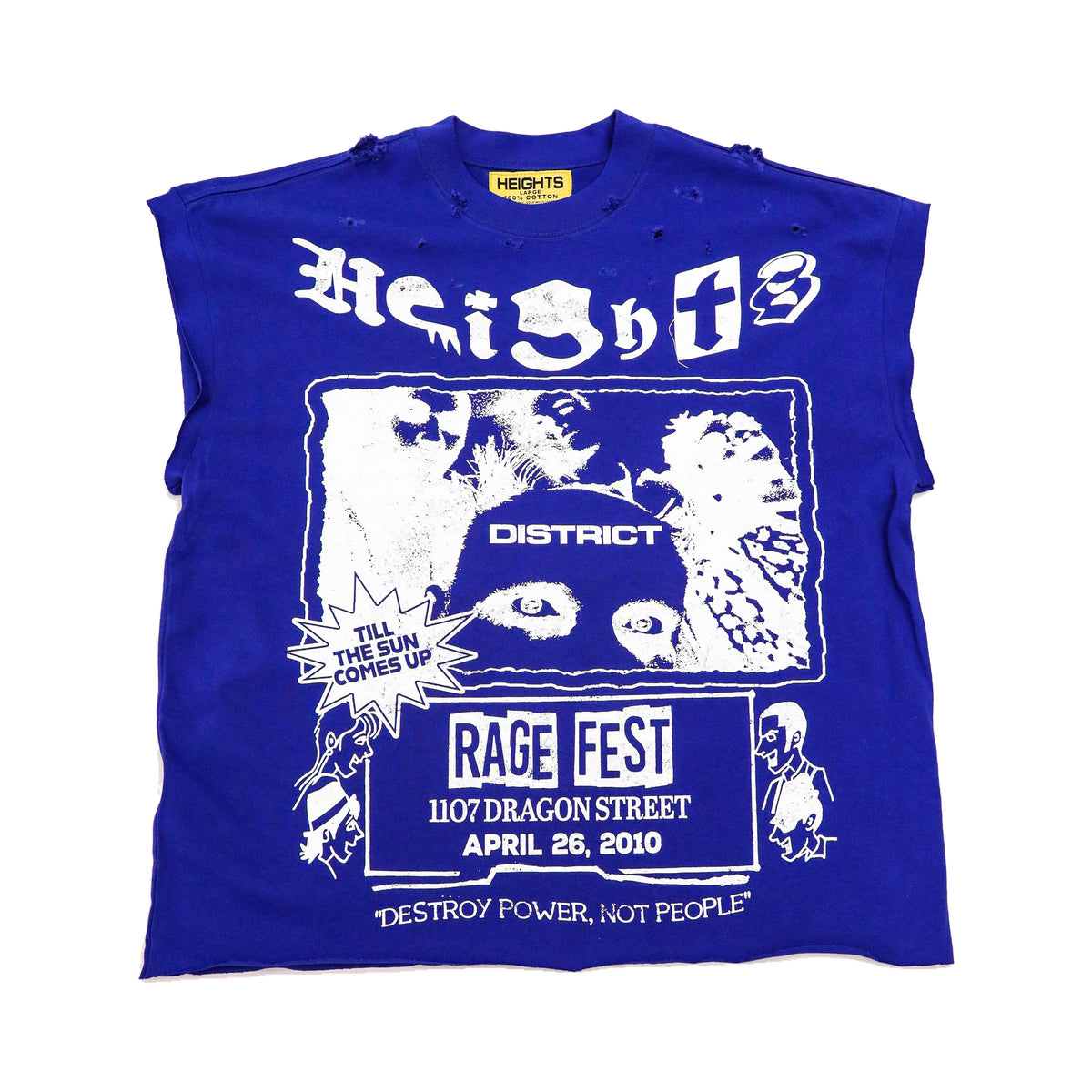 blue fest royal blue front flat lay on white.