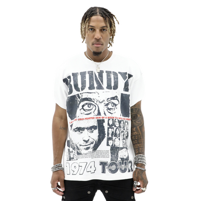 HeightsDistrict Bundy Tour skateboard deck with graphic design, showcasing vibrant colors and graphic artwork.