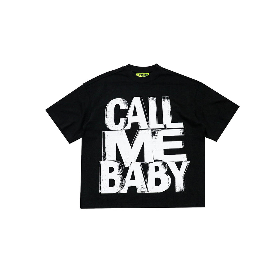Call Me Baby T-shirt front flat lay
