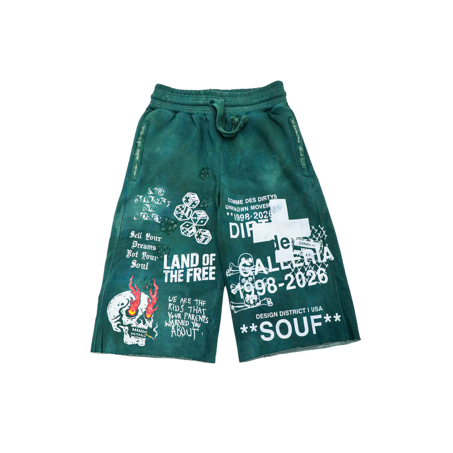 Dirty Souf Forest Green Short — front flat lay