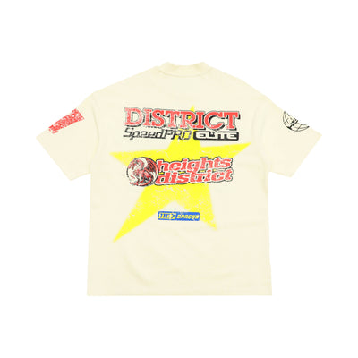 fast wheels cream back flat lay on white.