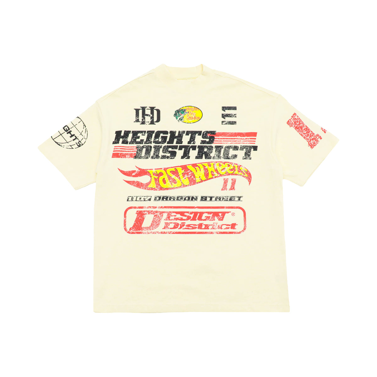 fast wheels cream front flat lay on white.