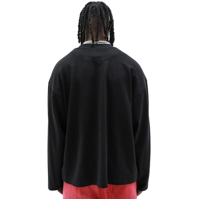 HeightsDistrict No Guts No Glory T-Shirt featuring bold graphic text on a casual black cotton tee.
