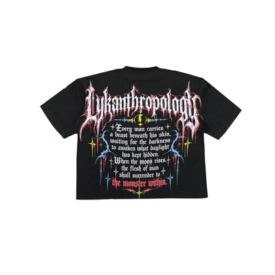 Heights After Dark Wolf Tee - Black, back view