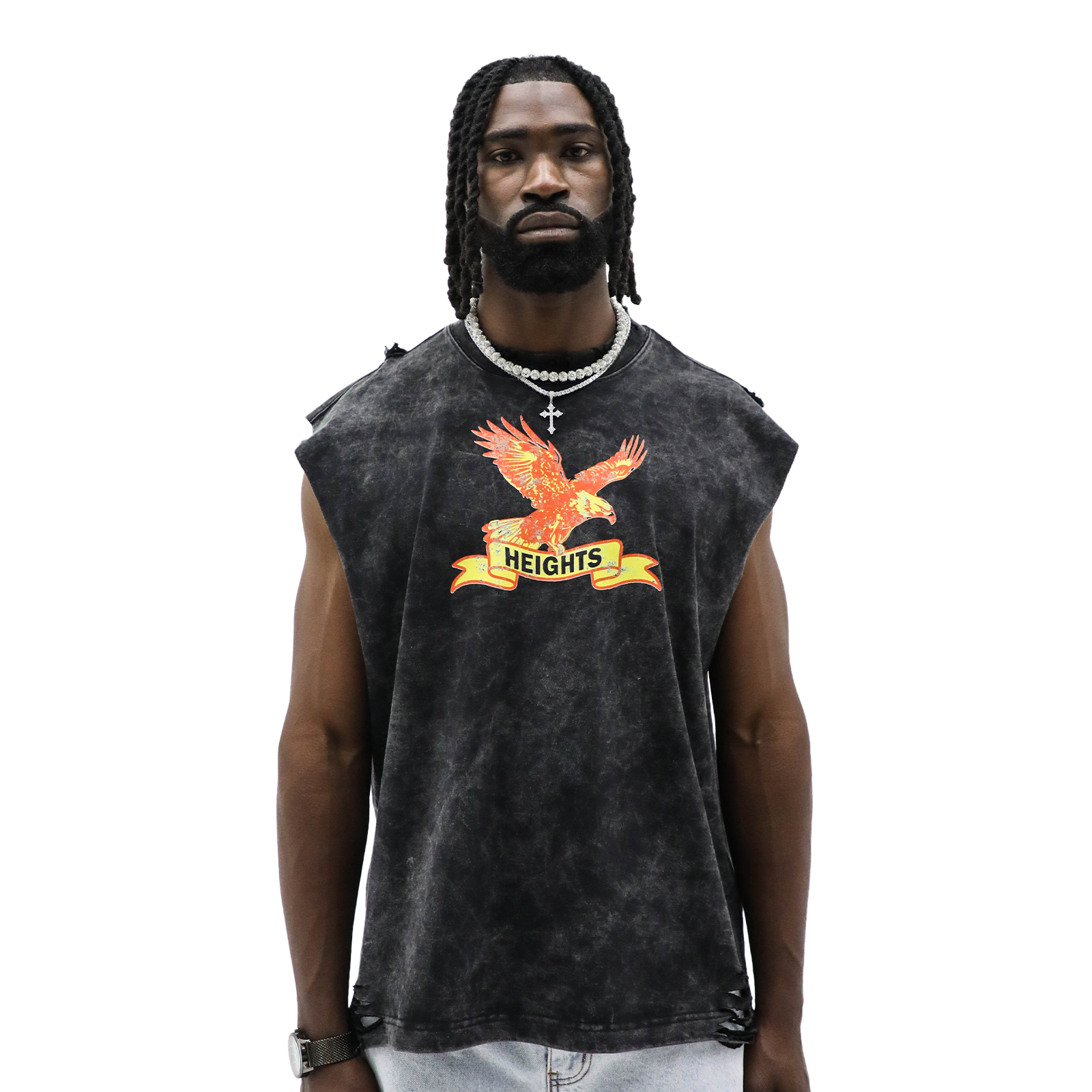 American Eagle graphic t-shirt by HeightsDistrict featuring a vibrant eagle design on a soft fabric.