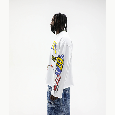 Heights Lives Forever white long sleeve detail