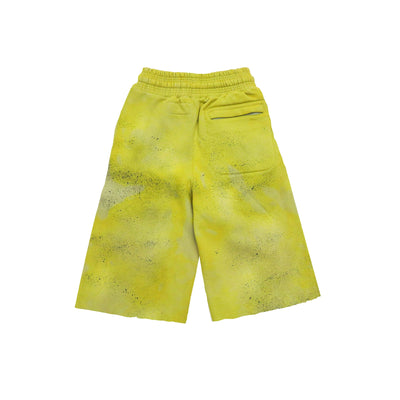 Mustard graphic shorts back