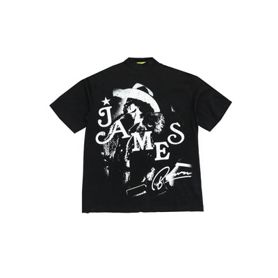 Public Relations James Brown Tee - Black, front view